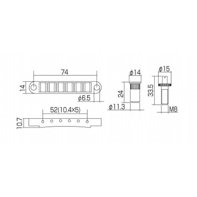 Бридж для гітари Gotoh GE103B-T B