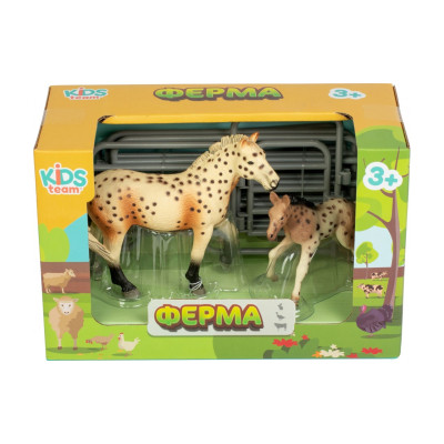 Фігурка Kids Team набір Ферма Кнабструппер (Світле забарвлення з плямами) з лошам (Q9899-X5_4)