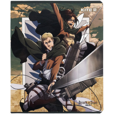 Зошит Kite Attack on Titan, 24 аркуші, клітинка (AT24-238)
