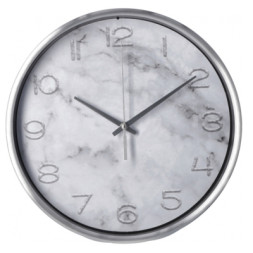 Настінний годинник Optima Marble металевий, сірий мармур (O52090)