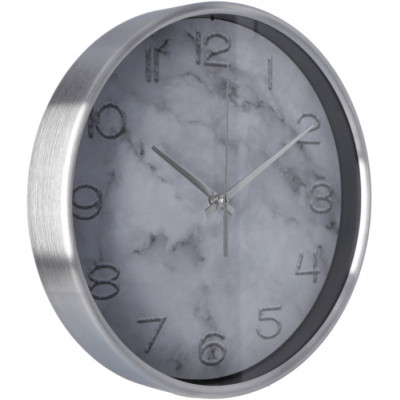 Настінний годинник Optima Marble металевий, сірий мармур (O52090)