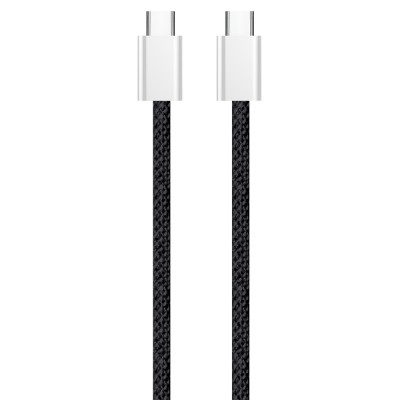 Дата кабель USB-C to USB-C 2.0m (braided cotton) (PD Fast Charging 60W) 3.0А black ColorWay (CW-CBPDCC068-BK)