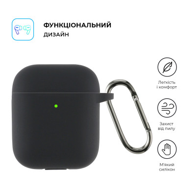 Чохол для навушників Armorstandart Ultrathin Silicone Case With Hook для Apple AirPods 2 Black (ARM59679)