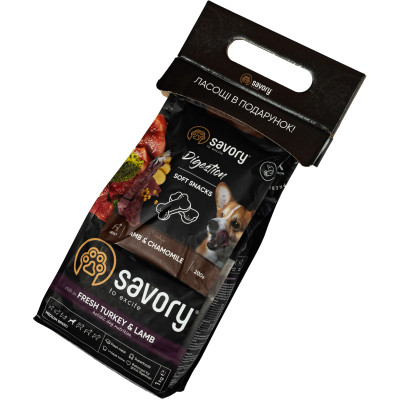Сухий корм для собак Savory Medium Breed 1 кг + ласощі (2700000024560)
