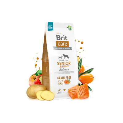 Сухий корм для собак Brit Care Dog Grain-free Senior &amp; Light беззерновий з лососем 3 кг (8595602558933)
