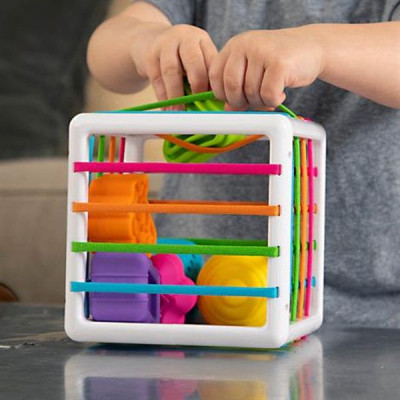 Розвиваюча іграшка Fat Brain Toys Куб-сортер зі стінками-шнурочками InnyBin (F251ML)