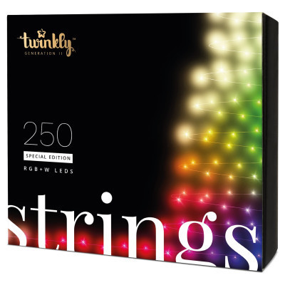 Гірлянда Twinkly Smart LED Strings RGBW 250, BT+WiFi, Gen II, IP44, кабель ч (TWS250SPP-BEU)