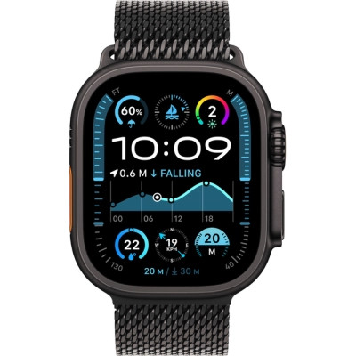 Смарт-годинник Apple Watch Ultra 2 2024 GPS + Cellular 49mm Black Titanium Case with Black Titanium Milanese Loop - S (MX4W3UL/A)