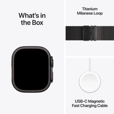 Смарт-годинник Apple Watch Ultra 2 2024 GPS + Cellular 49mm Black Titanium Case with Black Titanium Milanese Loop - S (MX4W3UL/A)