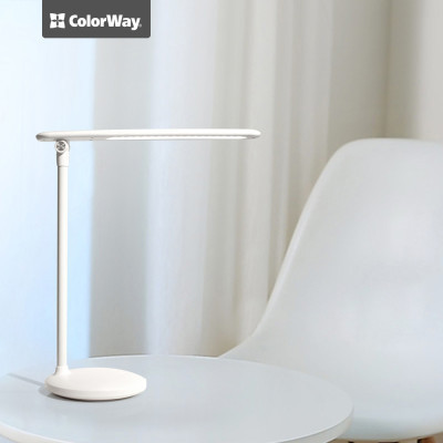 Настільна лампа ColorWay 4W with built-in battery 1800 mAh USB in/out 5V*1A, white (CW-DL02B-W)