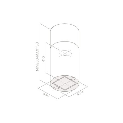 Витяжка кухонна Elica TUBE PRO ISLAND WH MAT/A/43