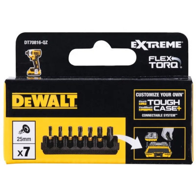 Набір біт DeWALT в касеті для Tough Case, FlexTorq, L25 мм,Т15,Т20-2 шт, Т25-2 шт,Т30,Т40 (DT70816)