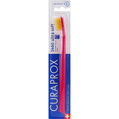 Зубна щітка Curaprox CS 5460 Ultra Soft Ультрам&#039;яка D 0.10 мм Малинова з жовтою щетиною (CS 5460-09)