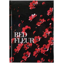 Книга записна Axent Red fleur А5, 96 аркушів, клітинка, тверда обкладинка (8459-3-A)