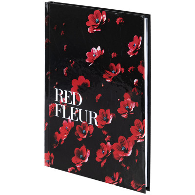 Книга записна Axent Red fleur А5, 96 аркушів, клітинка, тверда обкладинка (8459-3-A)