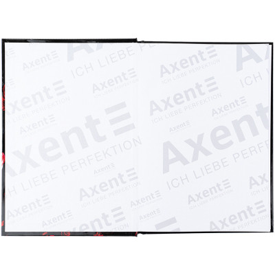Книга записна Axent Red fleur А5, 96 аркушів, клітинка, тверда обкладинка (8459-3-A)