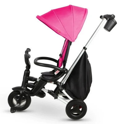 Дитячий велосипед QPlay Nova+ Rubber Floral Pink складаний триколісний (S700-13Nova+FloralPink)