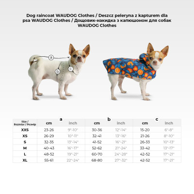 Дощовик для тварин WAUDOG Clothes Накидка з капюшоном Мохнаті монстри L (358-4050)