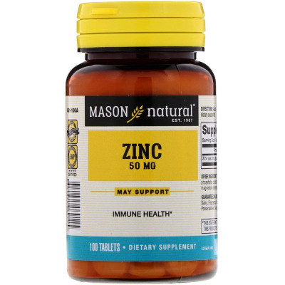 Мінерали Mason Natural Цинк 50 мг, Zinc, 100 таблеток (MAV06911)