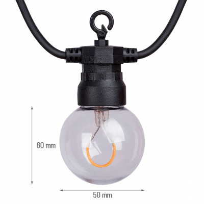 Гірлянда YES! Fun LED IP44, вулична 10 ламп, 5 м, тепло-біла, 8 м (801170)