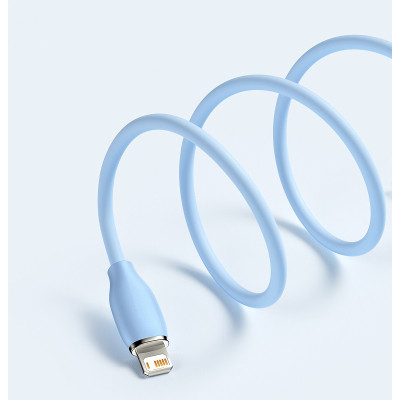 Дата кабель USB 2.0 AM to Lightning 1.2m 2.4A Jelly Liquid Silica Gel Blue Baseus (CAGD000003)