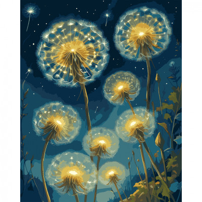 Картина по номерам Santi Сяючі кульбаби, 40*50см, LED підсвітка (955065)