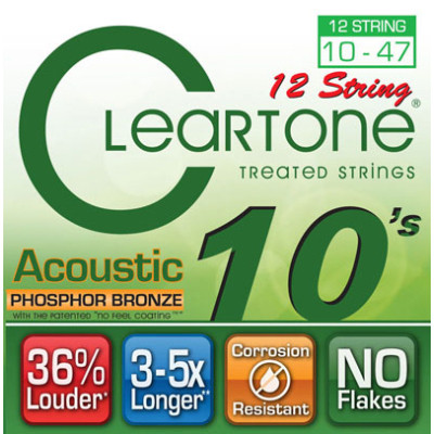 Струни для гітари Cleartone Acoustic Phosphor Bronze 12-String Ultra Light (10-47) (7410-12)