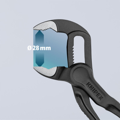 Кліщі KNIPEX COBRA XS переставні з фіксатором, 28 мм (1&quot;), под ключ 24 мм, L-100 мм, Cr-V (87 00 100)