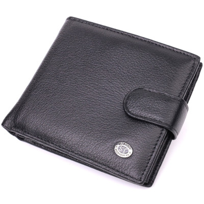 Гаманець ST Leather З натуральної шкіри Чорний (22553)