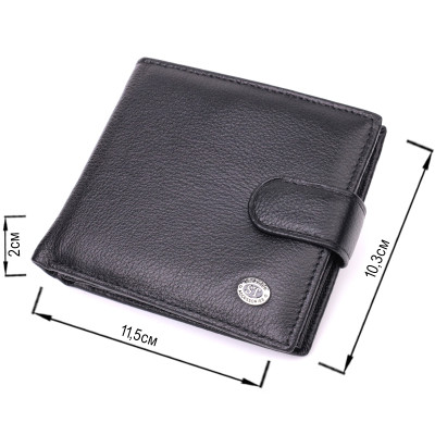 Гаманець ST Leather З натуральної шкіри Чорний (22553)
