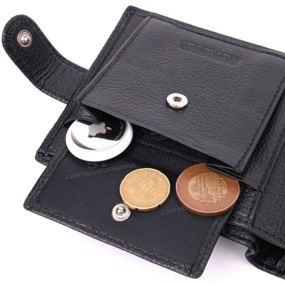 Гаманець ST Leather З натуральної шкіри Чорний (22553)