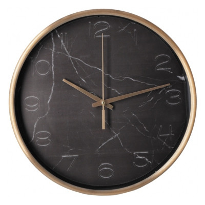 Настінний годинник Optima Marble металевий, чорний мармур (O52091)