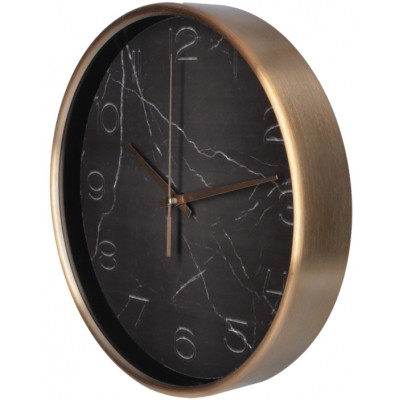 Настінний годинник Optima Marble металевий, чорний мармур (O52091)