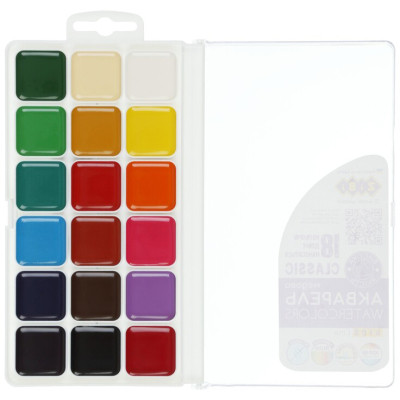 Акварельні фарби KIDS Line -2 Classic 18 кольорів ZiBi (ZB.6586)
