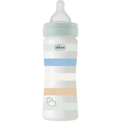 Пляшечка для годування Chicco Well-Being Colors з силіконовою соскою 2м+ 250 мл М&#039;ятна (28623.21)