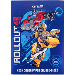 Кольоровий папір Kite А4 неоновий Transformers (10 аркушів/ 5 кольорів) (TF24-252)