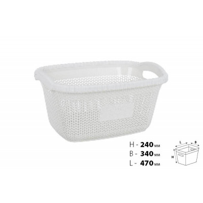 Кошик для білизни Violet House 1003 Віолетта White 28 л (1003 Виолетта W б/кр. 28 л)