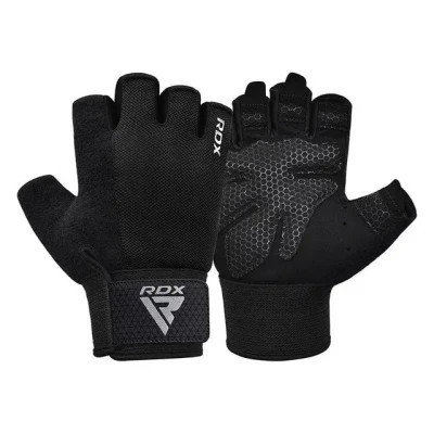 Рукавички для фітнесу RDX W1 Half Black Plus M (WGA-W1HB-M+)