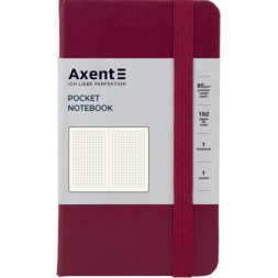 Книга записна Axent Partner, 95x140 мм, 96 аркушів, клітинка, винна (8301-46-A)