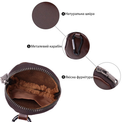 Гаманець Vintage Компактний для монет з натуральної шкіри Коричневий (sale_15101)