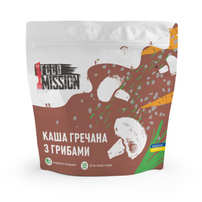 Їжа швидкого приготування Food Mission Каша гречана з грибами 100 г (fm.30474)