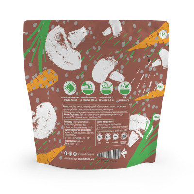 Їжа швидкого приготування Food Mission Каша гречана з грибами 100 г (fm.30474)