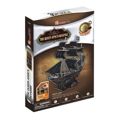 Пазл Cubic Fun 3D Корабель Чорної Бороди Помста Королеви Анн (T4005h)