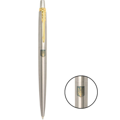 Ручка кулькова Parker JOTTER 17 UKRAINE SS GT BP Герб України жовто-синій (16032_T005c)