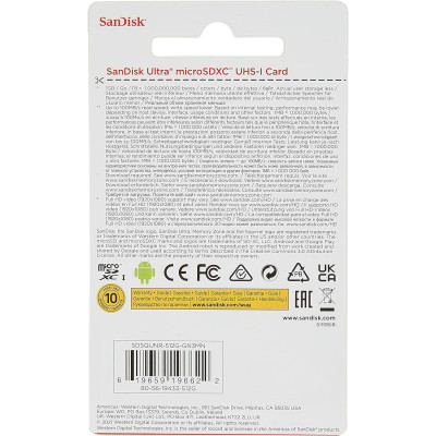 Карта пам&#039;яті SanDisk 512GB microSDXC class 10 UHS-I Ultra (SDSQUNR-512G-GN3MN)