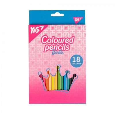 Олівці кольорові Yes 18 кольорів Barbie рожевий (290735)