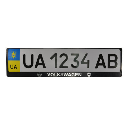 Рамка номерного знака CarLife пластик з об&#039;ємними літерами Volkswagen (2шт) (24-018)
