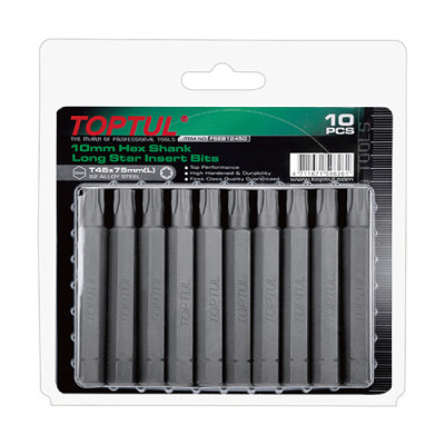 Набір біт Toptul 10мм L75мм T40 10шт. (FSEB1240G)