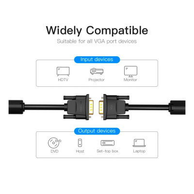 Кабель мультимедійний VGA 8.0m ferrite Vention (DADBK)