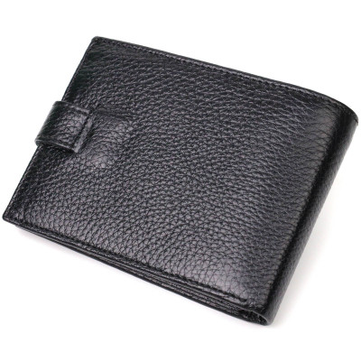 Портмоне Bond Accessories З натуральної зернистої шкіри Чорне (22059)